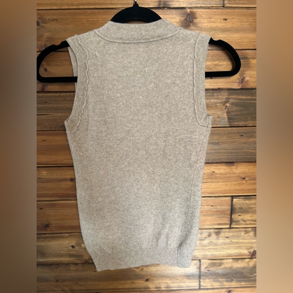 JCREW womans wool and cashmere cream vest size Small - Picture 4 of 7